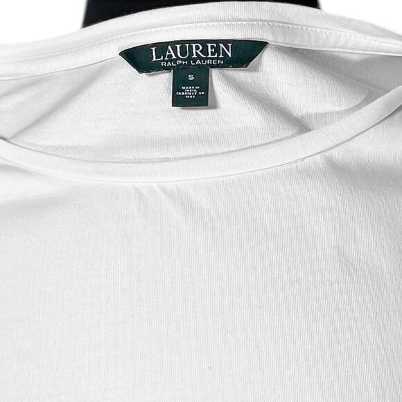 Ralph Lauren Women's Dress White Blue Embroidered Elastic Waist Beach Summer S - Picture 3 of 10